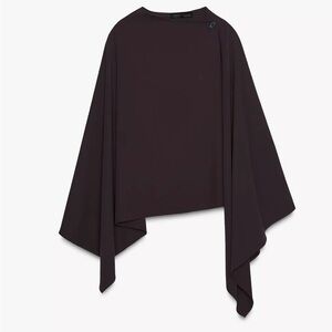 Zara Dark Brown Cape Jacket